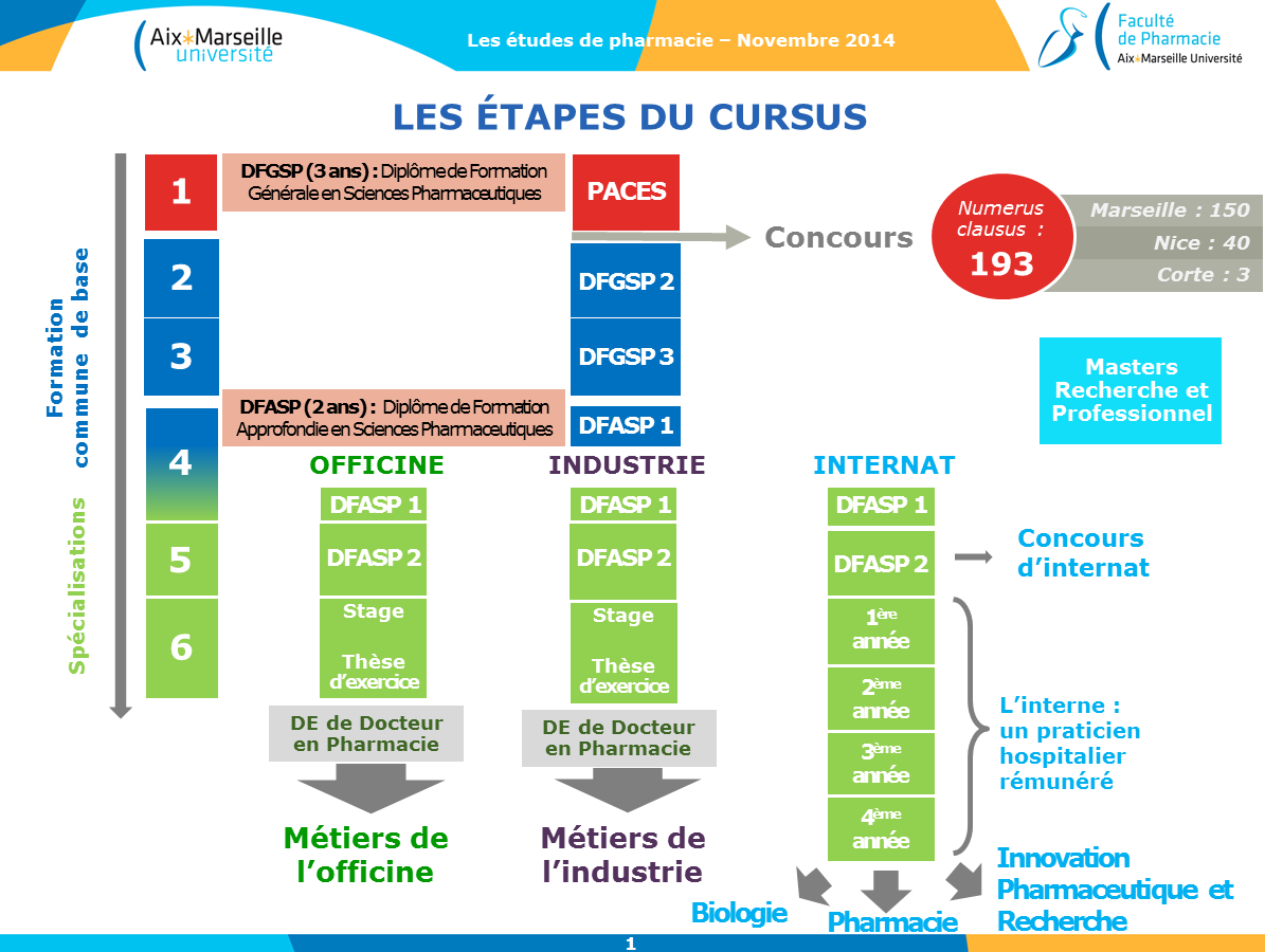 Cursus étude pharmarcie 